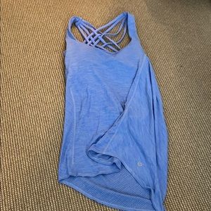 LULULEMON blue tank with built in sports bra